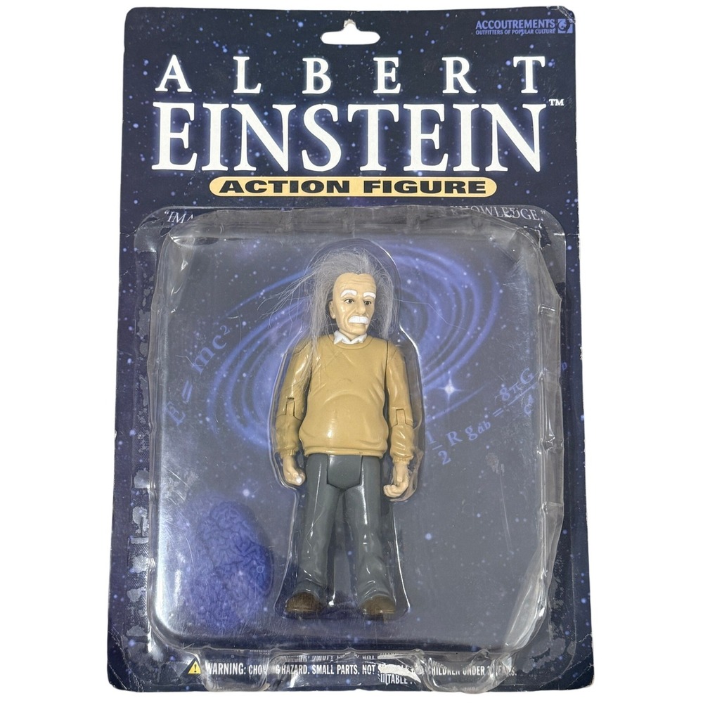 Accoutrements Albert Einstein Action Figure Realistic Hair Tan Grey 5in 2006